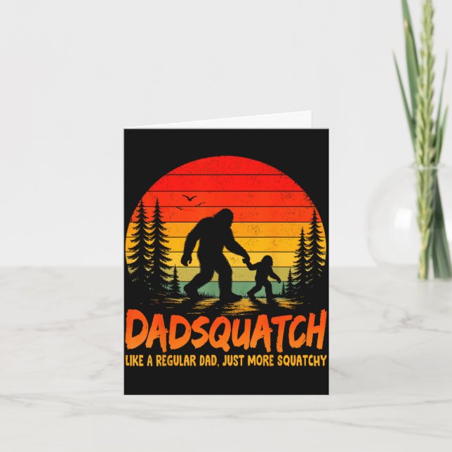 Tarjeta Retro dadsquatch como un papá regular bigfoot papá (Anverso)