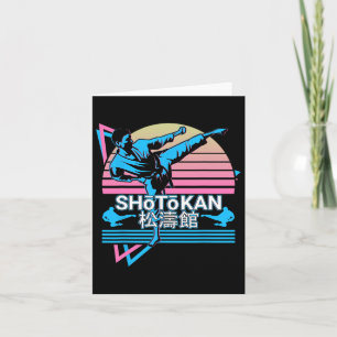 Tarjeta Retro de artes marciales japonesas de Shotokan Kar