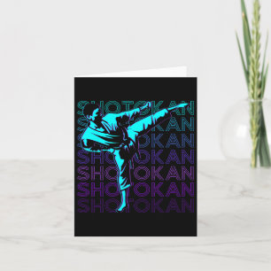 Tarjeta Retro de artes marciales japonesas de Shotokan Kar