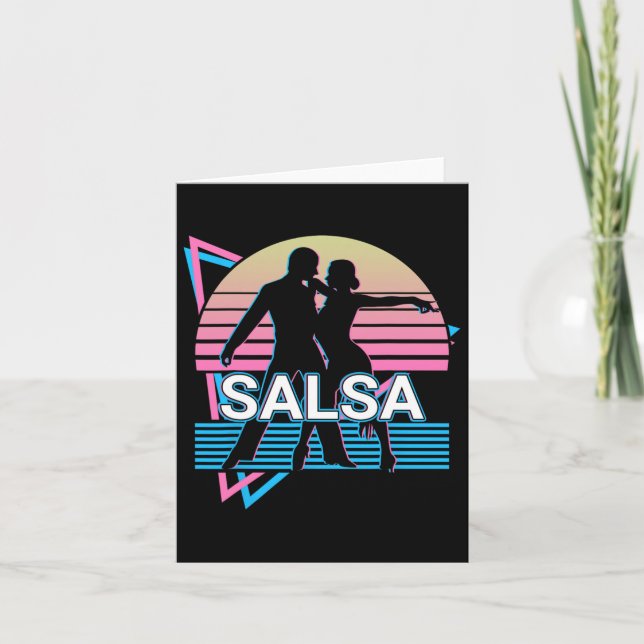 Tarjeta Retro de bailarina de salsa de baile Salsa (Anverso)