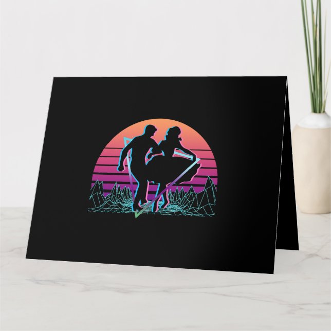 Tarjeta Retro de baile cuadrado (Anverso)