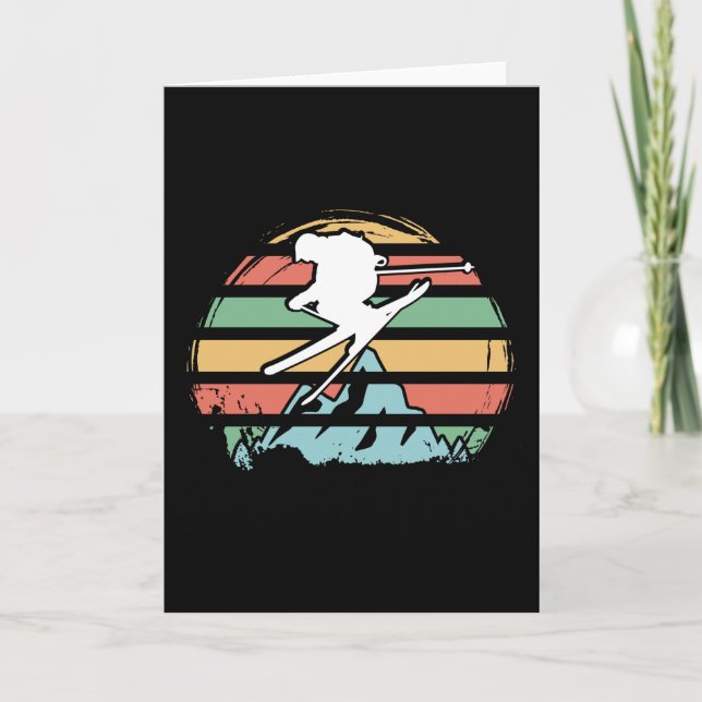 Tarjeta Retro de esquí (Anverso)