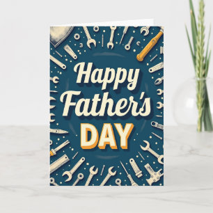 Tarjeta Retro de Herramientas Feliz Día del Padre