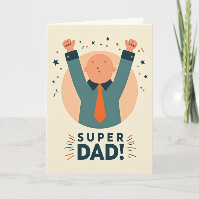 Tarjeta Retro de Super Papá (Anverso)