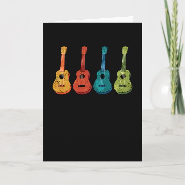 Tarjeta Retro de Ukuleles (Anverso)