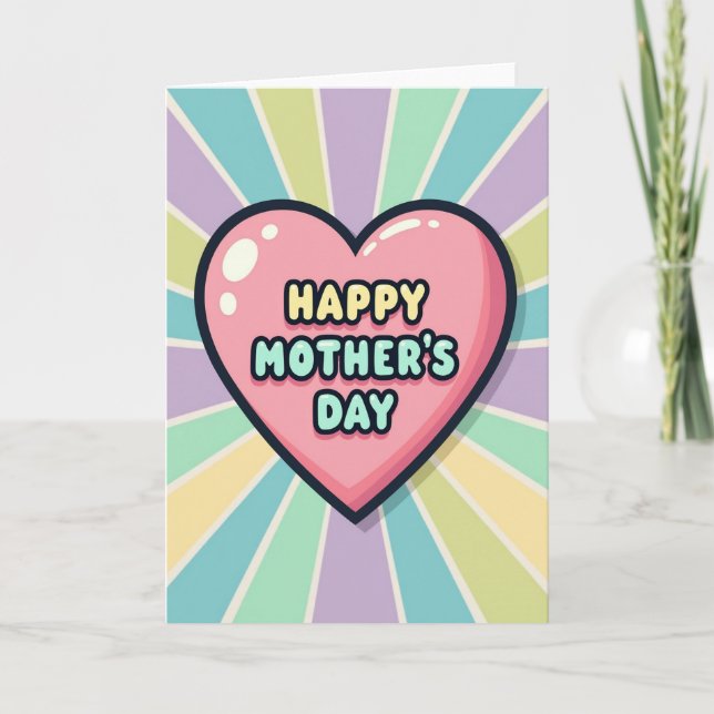 Tarjeta Retro del Día de la Madre Dulce (Anverso)