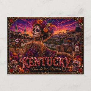 Tarjeta Retro del Día de los Muertos de Kentucky