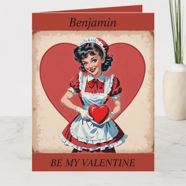 TARJETA RETRO DEL DÍA DE SAN VALENTÍN criada edita (Anverso)