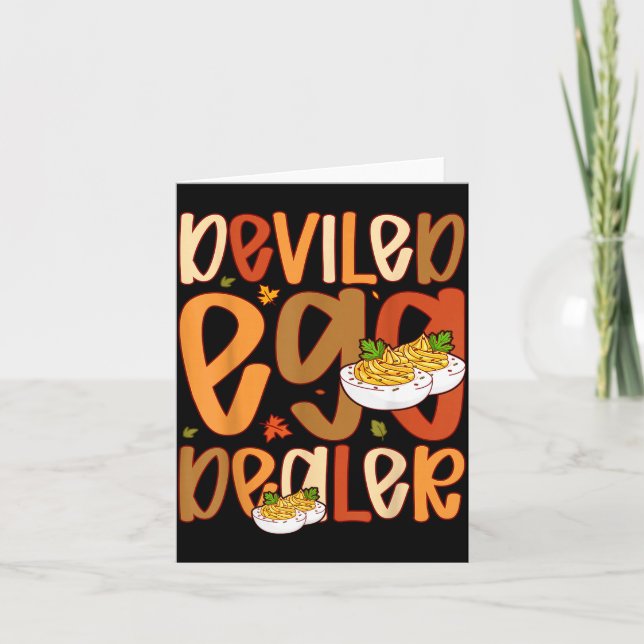 Tarjeta Retro Deviled Egg Er Thanksgiving Dinner Funny  (Anverso)