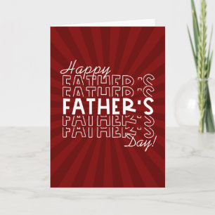 Tarjeta Retro Día del Padre Red Sunburst