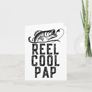 Tarjeta Retro divertido pescador de Pap Reel Guay Pap