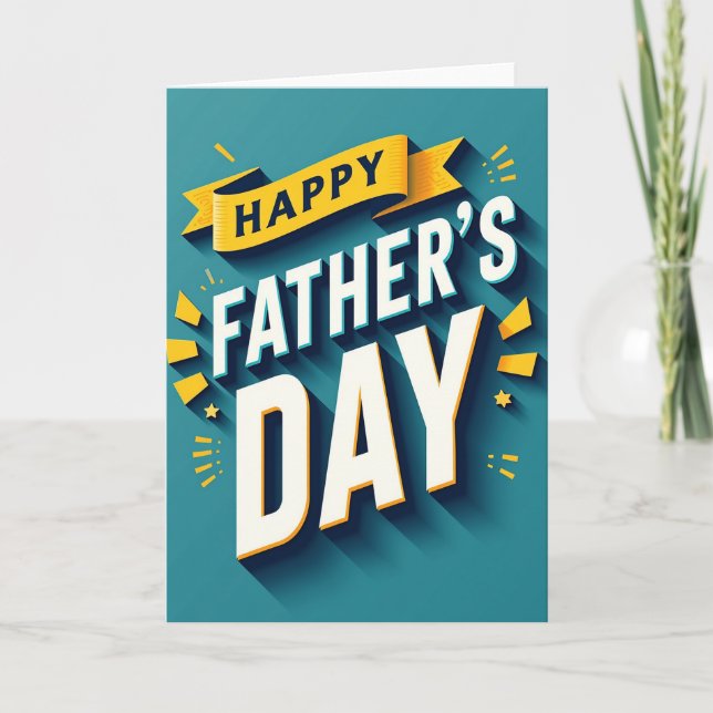 Tarjeta Retro Dulce Día del Padre (Anverso)