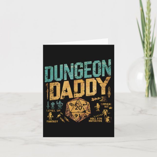 Tarjeta Retro Dungeon Daddy Para Padre  (Anverso)