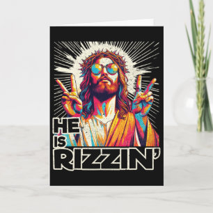 Tarjeta Retro Él Es Divertido Jesús Ha Resucitado Pascua C