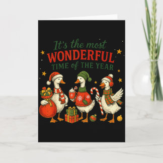 Tarjeta Retro El Momento Más Maravilloso Del Año Navidad