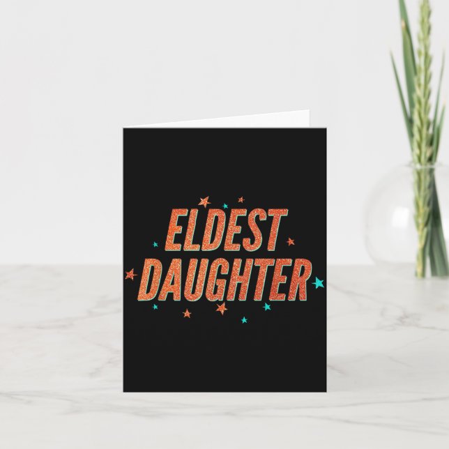 Tarjeta Retro Eldest Daughter Team Gift For Eldest Daughte (Anverso)