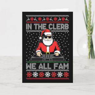 Tarjeta Retro En Da Clerb Todos Fam Divertido Santa Claus