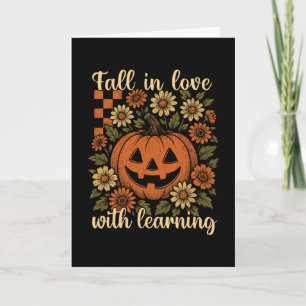 Tarjeta Retro enamorarse del profesor de aprendizaje Otoño