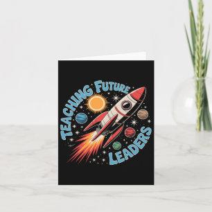 Tarjeta Retro Enseñando Futuros Líderes Diversión Regreso 