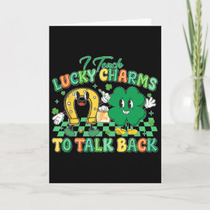 Tarjeta Retro Enseño a Lucky Charms a Hablar Ck Día de San