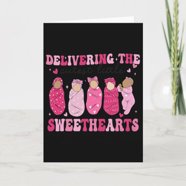 Tarjeta Retro Entregando Dulces Pequeños Corazones L Y D (Anverso)
