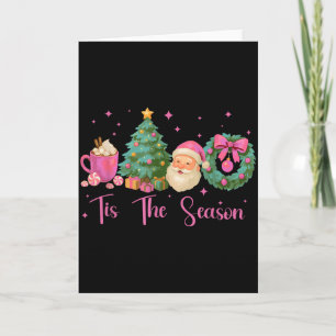 Tarjeta Retro Es La Temporada De Navidad Santa Alegre Caca