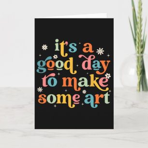 Tarjeta Retro Es Un Buen Día Para Hacer Algún Arte Profeso