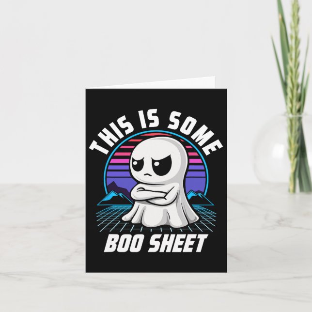 Tarjeta Retro Esta Es Una Hoja De Bote De Fantasma Hallowe (Anverso)