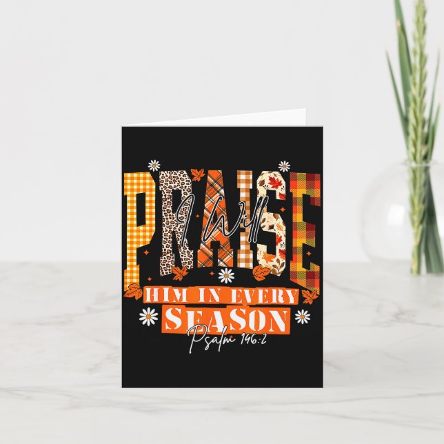 Tarjeta Retro Fall For Jesus He Never Leaves Autumn Christ (Anverso)