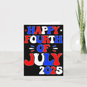 Tarjeta Retro feliz 4 de julio 2025 cuatro de julio para