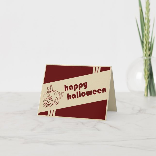 Tarjeta retro feliz de halloween (Anverso)