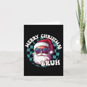 Tarjeta Retro Feliz Navidad Bruh Funny Guay Santa Claus