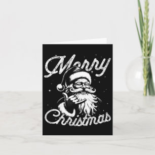 Tarjeta Retro Feliz Navidad Santa Shaka Surf Hawaiano Sk