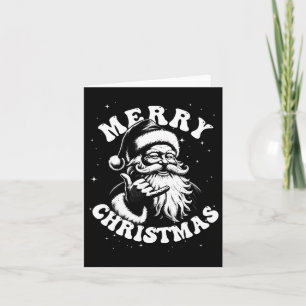 Tarjeta Retro Feliz Navidad Santa Shaka Surf Hawaiano Sk