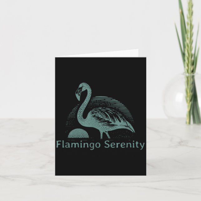 Tarjeta Retro Flamingo Sunset Funny 70s 80s 90s Men Women  (Anverso)