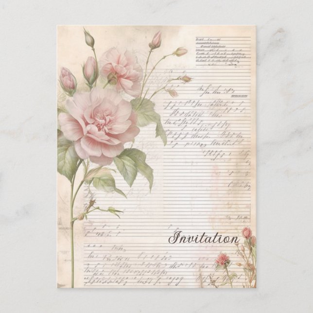 tarjeta retro floral (Anverso)