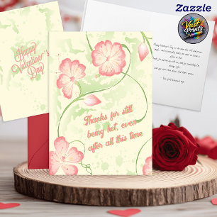 Tarjeta Retro Floral Divertido Marido Día de San Valentín