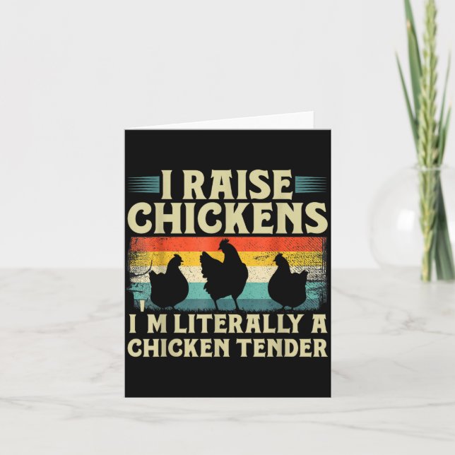 Tarjeta Retro Funny Chicken Lover Gift – I Raise Chickens  (Anverso)