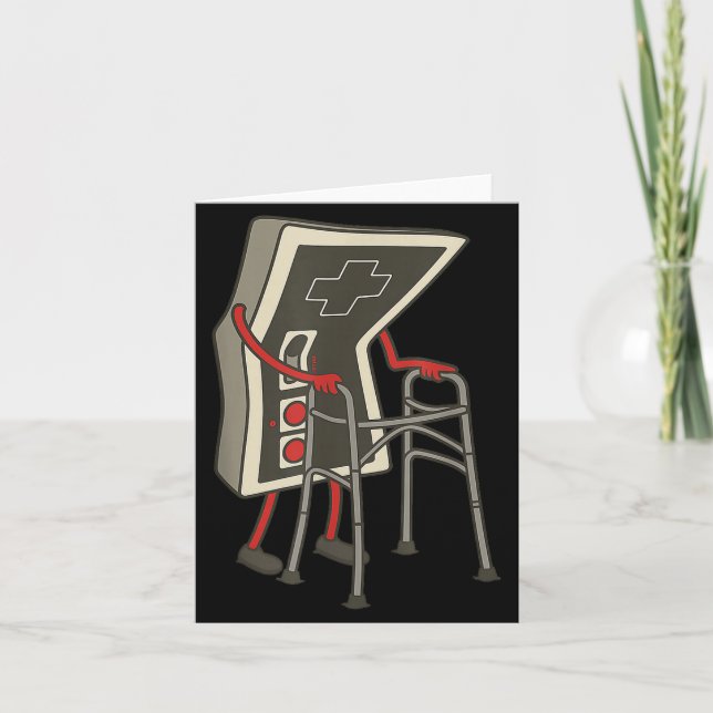 Tarjeta Retro Gaming Controller Old Gamer With Walker Funn (Anverso)