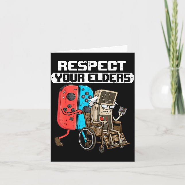 Tarjeta Retro Gaming Funny Gamer Controller 80s Respect Yo (Anverso)