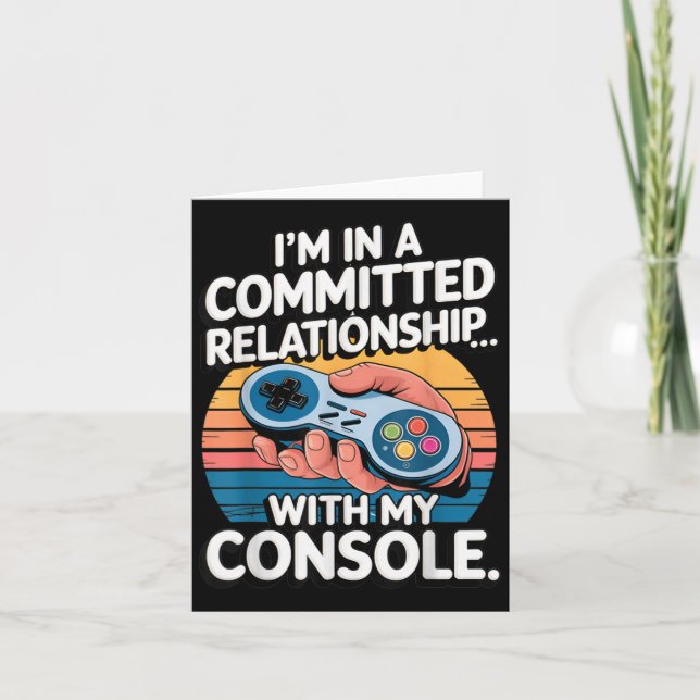 Tarjeta Retro Gaming Relationship Funny Gamer Console Love (Anverso)