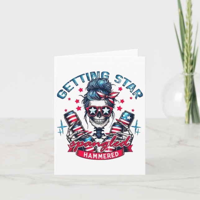 Tarjeta Retro Getting Star Spangled Hammered América 4 de  (Anverso)