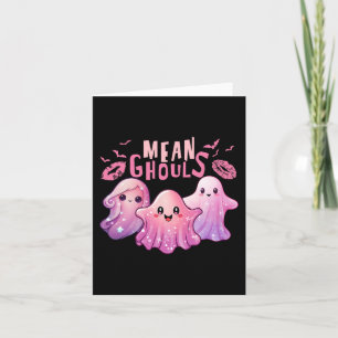 Tarjeta Retro Ghost Mean Ghouls Fun Halloween Spookly Seas