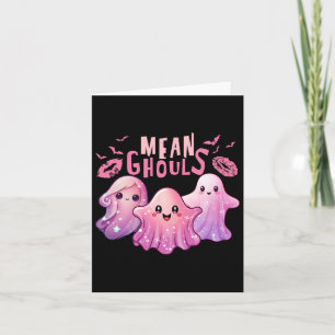 Tarjeta Retro Ghost Mean Ghouls Fun Halloween Spooky Seaso