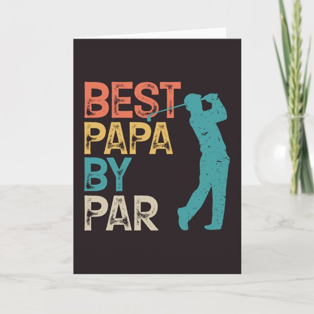 Tarjeta Retro Golfer - Mejor Papa Por Par (Anverso)