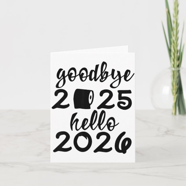 Tarjeta Retro Goodbye 2025 Hello 2026 Happy New Year Party (Anverso)