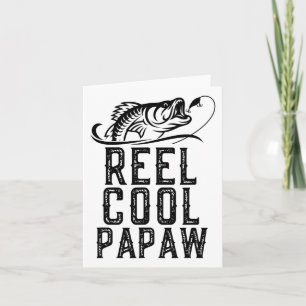 Tarjeta Retro gracioso pescador de Reel Guay Papaw
