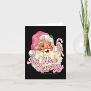 Tarjeta Retro Groovy Big Nick Santa Energy Pink Santa Chri