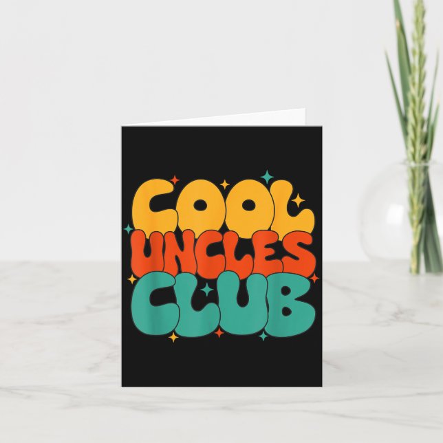 Tarjeta Retro Groovy Cool Uncles Club Funny New Uncle  (Anverso)