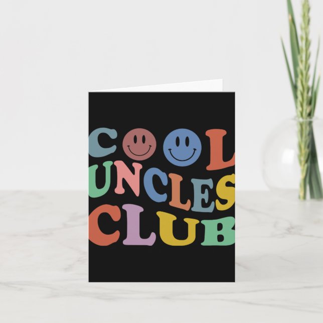 Tarjeta Retro Groovy Cool Uncles Club Smile Face Funny New (Anverso)